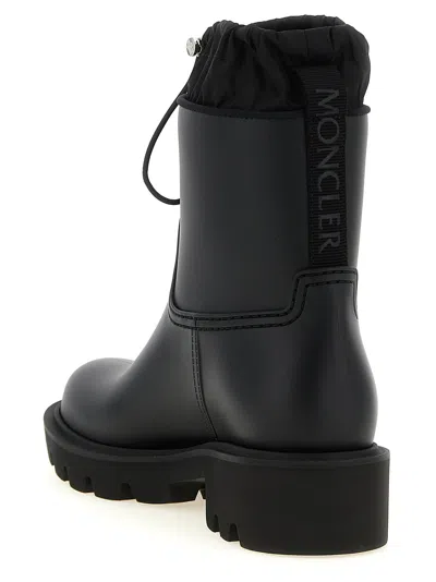 Moncler Kickstream Drawstring Rain Boots In Black