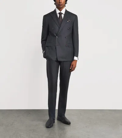 Corneliani Wool Herringbone 2-piece Suit In Navy