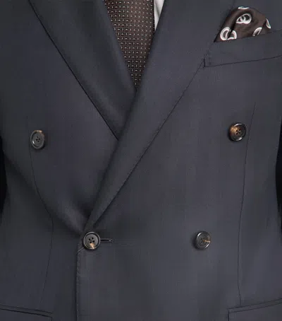 Corneliani Wool Herringbone 2-piece Suit In Navy
