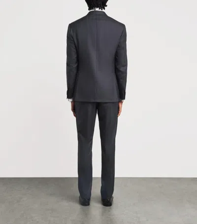 Corneliani Wool Herringbone 2-piece Suit In Navy