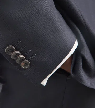 Corneliani Wool Herringbone 2-piece Suit In Navy