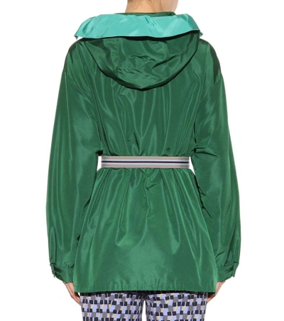 Shop Prada Silk Jacket In Green