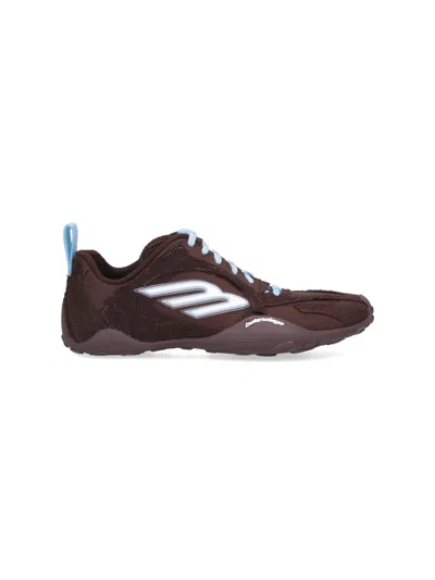 Balenciaga Women Brown Canvas And Corduroy Monday Ultra Sneakers In Brown