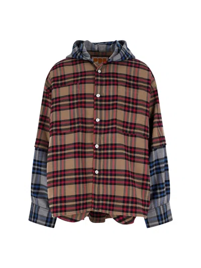Pdf Patchwork-effect Check Raf Hooded Jacket In Multi