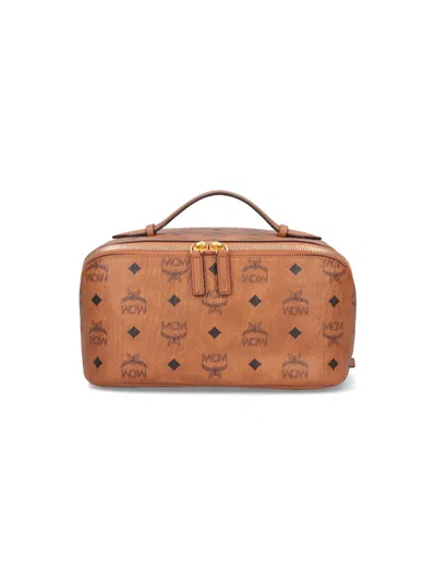 Mcm Rectangular Shape Side Strap Top Handle In Brown
