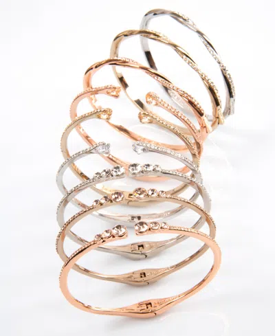 Givenchy Pave Twist Bangle Bracelet In Silver