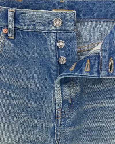 Saint Laurent 90s Slim Ankle Trousers Belt Loops In Blue