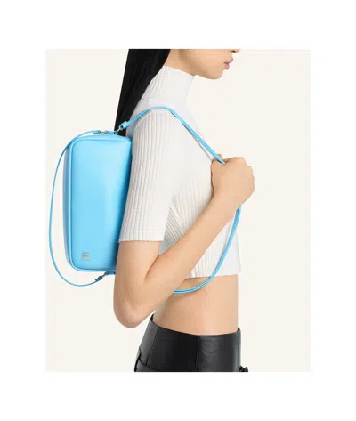 Courrèges Small Three Sixty Shoulder Bag In Blue