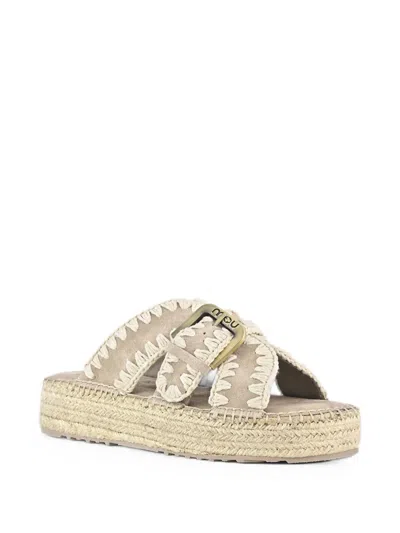 CROCHET-STITCH BUCKLED SANDALS