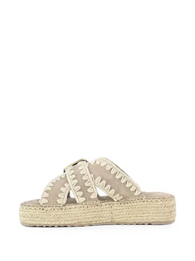 CROCHET-STITCH BUCKLED SANDALS