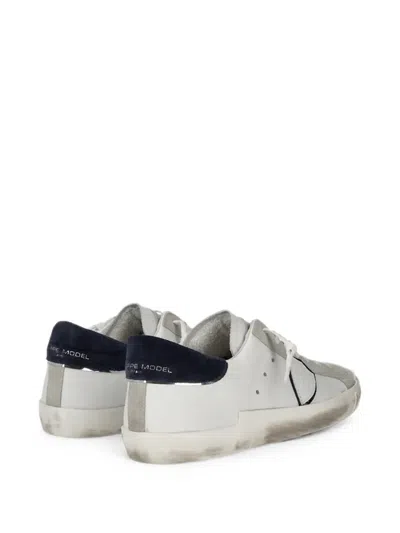 Philippe Model Low Paris Sneakers Black Heel Tab In White