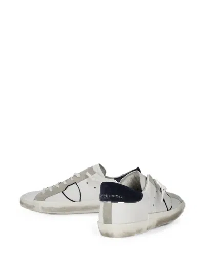Philippe Model Low Paris Sneakers Black Heel Tab In White