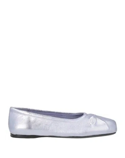Marni Nappa Leather Seamless Little Bow Ballet Flat In Purple