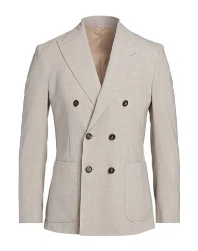 Eleventy Double-breasted Wool-blend Jacket In Neutral | ModeSens