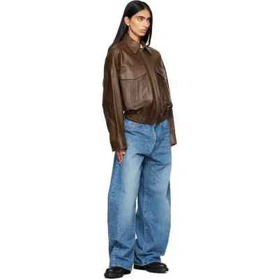 Staud Brown Eugene Leather Jacket In Brown