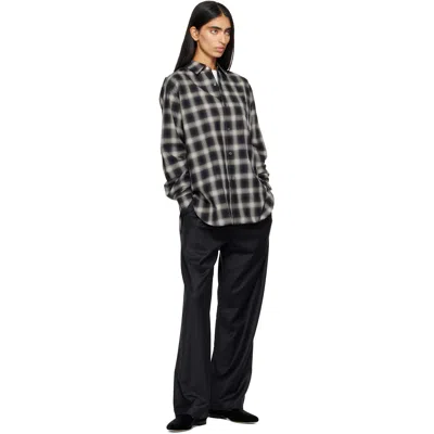 Ssstein Black Wool Silk Drawstring Easy Trousers In Black
