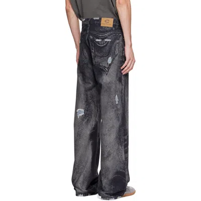 Camperlab Black Distorted Distressed Jeans In Black