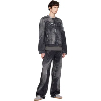 Camperlab Black Distorted Distressed Jeans In Black