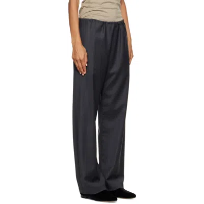 Ssstein Gray Wool Silk Drawstring Easy Trousers In Gray