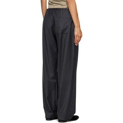 Ssstein Gray Wool Silk Drawstring Easy Trousers In Gray