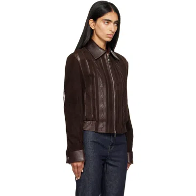 Versace Greca-embossed Leather And Suede Jacket