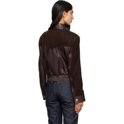 Versace Greca-embossed Leather And Suede Jacket