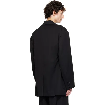 Ssstein Black Oversized Single Breasted Long Blazer In Black