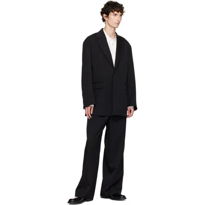 Ssstein Black Oversized Single Breasted Long Blazer In Black