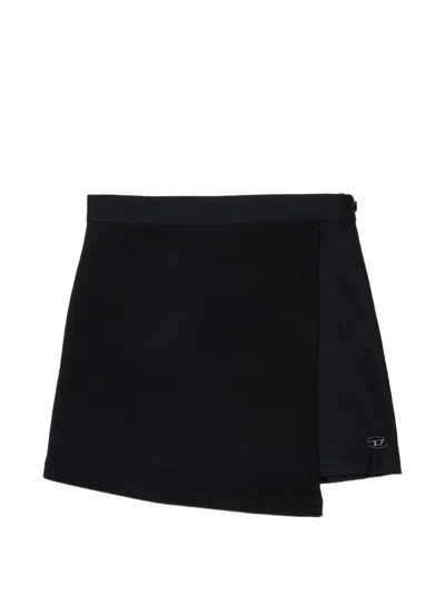 Diesel 플리츠 비대칭 스커트 In Black