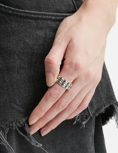 Twojeys Double Studded Ring In Silver/银色/銀色/실버/シルバー