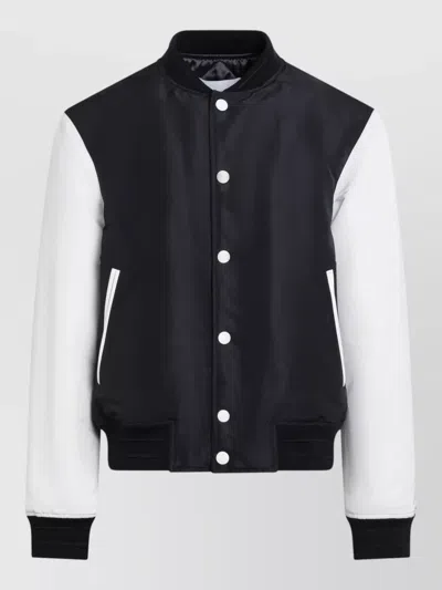 Givenchy Jacket Contrast Sleeves Ribbed Cuffs Pockets In Blue