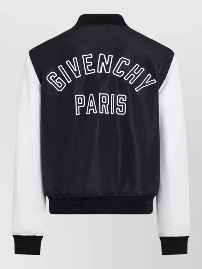 Givenchy Jacket Contrast Sleeves Ribbed Cuffs Pockets In Blue