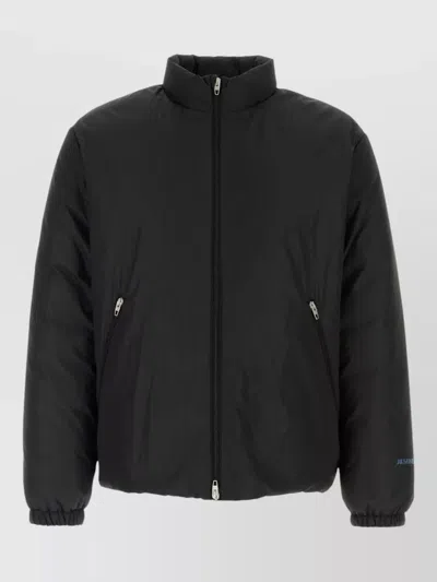 Jil Sander Polyester Down Jacket Elastic Cuffs High Collar In Black