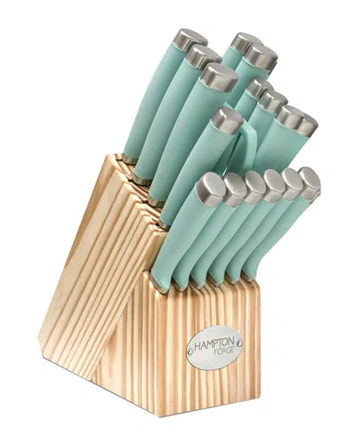 Hampton Forge Epicure 17pc Block Set In Blue