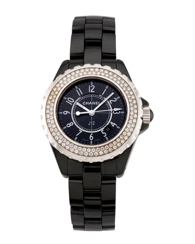 Chanel Women's J12 Diamond Bezel Diamond Watch, Circa 2000's (authentic Pre-  Loved) In Black