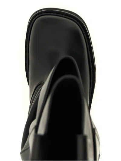Attico Robin Passeggiata Combat Boots In Calf Leather In Black
