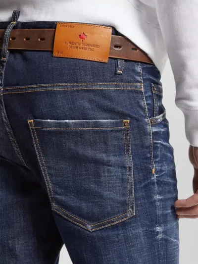 Dsquared2 Denim Jeans Belt Loops Contrast Stitching Pockets In Blue