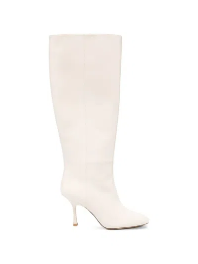 Stuart Weitzman Madison Leather Boots In White