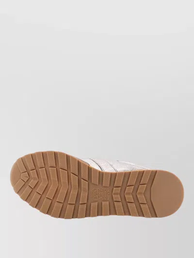 Brunello Cucinelli Leather Suede Sneakers Rubber Sole Pull Tab In Multi