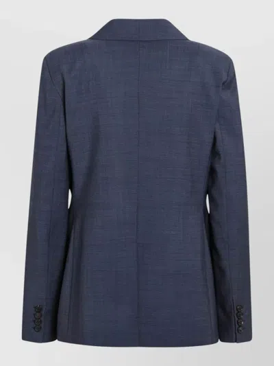 S Max Mara Tailored Jacket Back Vent Buttoned Cuffs In Blue