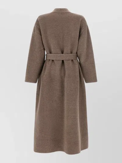 Co Long Belted Wrap At Side Pockets In Neutral