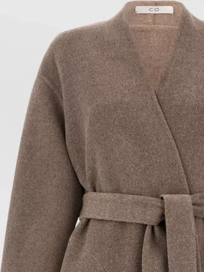 Co Long Belted Wrap At Side Pockets In Neutral