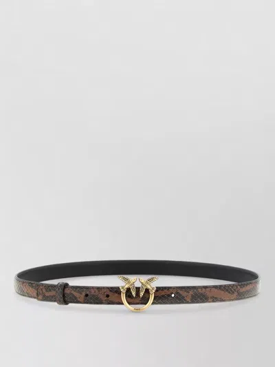 Pinko Python Pattern Leather Belt Gold Buckle