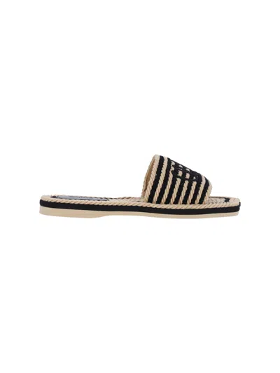 Chloé Sandals 19a With Shaped Straps In White Leather For Women In Black