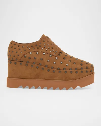 Stella Mccartney 75mm Elyse Studded Platform Derbys In Black