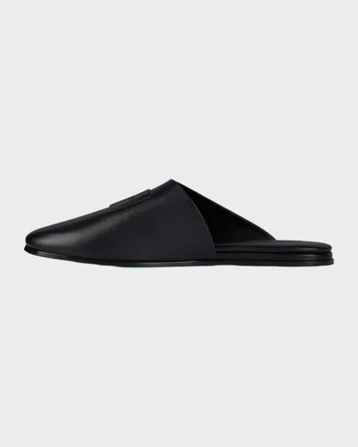 Givenchy Label Flat Mules In Nappa Leather In Black