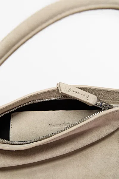 Massimo Dutti Split Suede Leather Shoulder Bag In Ecru