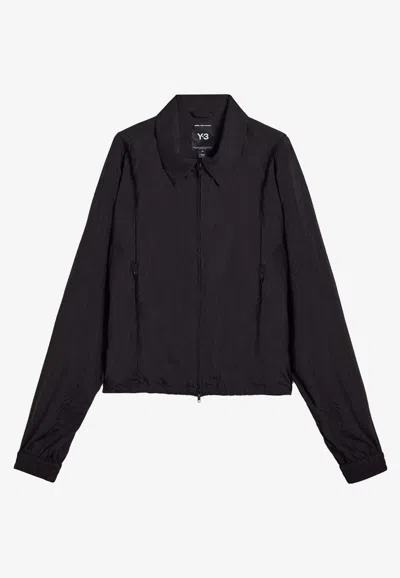 Y-3 Two-way Zip Polyester Jacket In Black