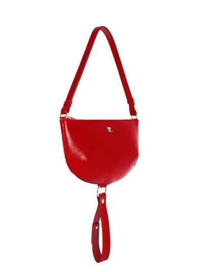 Courrèges Neutrals Holy Eclipse Crescent Bag In Red