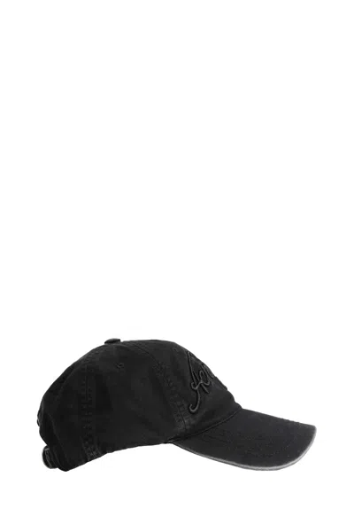 Acne Studios Embroidered Logo Cap In Black